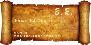Bondi Róbert névjegykártya